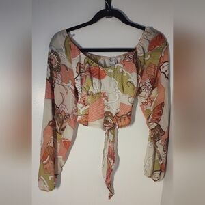 Vintage Rue 21 Floral Boho Blouse Size M #658